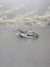 Load image into Gallery viewer, 1.00ct Round Brilliant Cut Moissanite Diamond With Side Stone Ring

