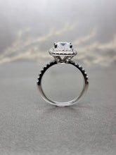 Load image into Gallery viewer, 1.00ct Princess Cut Double Halo Moissanite Diamond Ring
