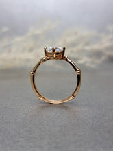 Load image into Gallery viewer, 1.00ct Round Brilliant Cut Moissanite Diamond Interception Bamboo Ring
