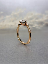 Load image into Gallery viewer, 1.00ct Round Brilliant Cut Moissanite Diamond Interception Bamboo Ring
