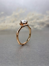 Load image into Gallery viewer, 1.00ct Round Brilliant Cut Moissanite Diamond Interception Bamboo Ring
