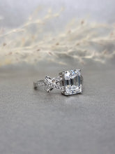 Load image into Gallery viewer, 3.00ct Emerald Cut Moissanite Diamond With Criss-cross Ring
