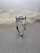 Load image into Gallery viewer, 3.00ct Emerald Cut Moissanite Diamond With Criss-cross Ring
