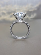 Load image into Gallery viewer, 5.00ct Round Brilliant Cut Moissanite Diamond With Side Stone Unique Band Ring
