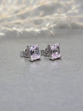 Load image into Gallery viewer, 1.00ct/Ea Emerald cut Paste Pink Diamond Simulant Earring

