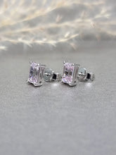 Load image into Gallery viewer, 1.00ct/Ea Emerald cut Paste Pink Diamond Simulant Earring
