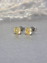 Load image into Gallery viewer, 1.00ct/Ea Asscher Cut Vivid Yellow Diamond Simulant Earring
