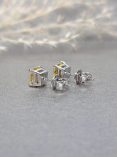 Load image into Gallery viewer, 1.00ct/Ea Asscher Cut Vivid Yellow Diamond Simulant Earring
