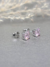 Load image into Gallery viewer, 1.00ct/Ea Asscher Cut Vivid Pink Diamond Simulant Earring
