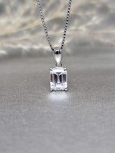Load image into Gallery viewer, 2.00ct Emerald Cut Colorless Diamond Simulant Necklace

