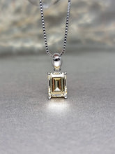 Load image into Gallery viewer, 2.00ct Emerald Cut Vivid Yellow Diamond Simulant Necklace

