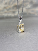 Load image into Gallery viewer, 2.00ct Emerald Cut Vivid Yellow Diamond Simulant Necklace
