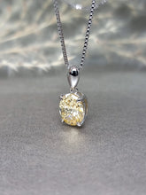 Load image into Gallery viewer, 2.00ct Oval Shape Vivid Yellow Diamond Simulant Necklace

