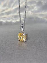 Load image into Gallery viewer, 2.00ct Cushion Cut Vivid Yellow Diamond Simulant Necklace
